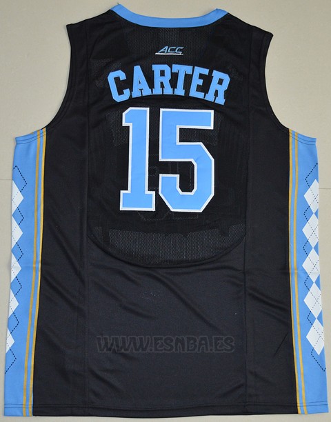 Camiseta NCAA North Carolina Tar Heels Vince Carter #15 Negro